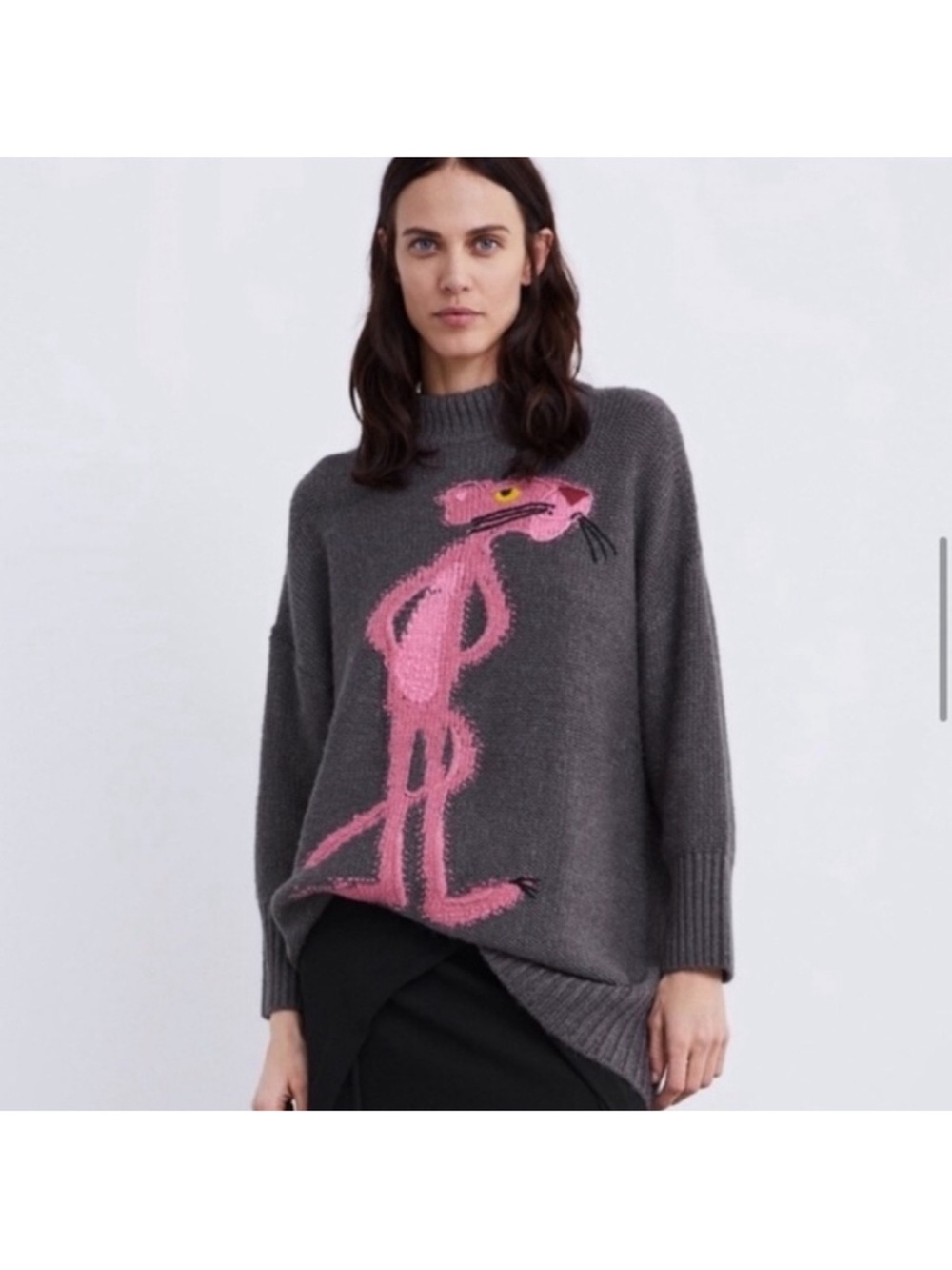 NWTZARA OVERSIZED PINK PANTHER SWEATER SZ XS/ Small